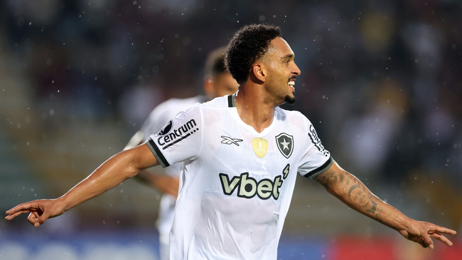 Celebração dos jogadores do Botafogo após o gol decisivo de Cuiabano contra o Carabobo