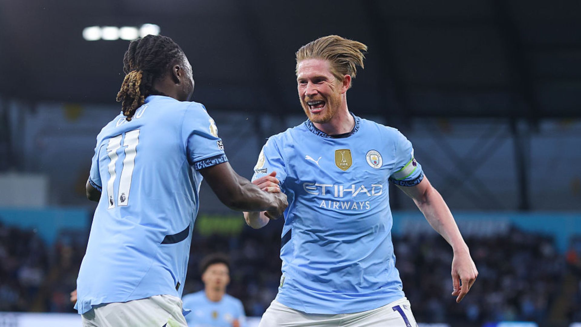 Kevin De Bruyne comemora gol da vitória do Manchester City sobre o Wolverhampton na Premier League