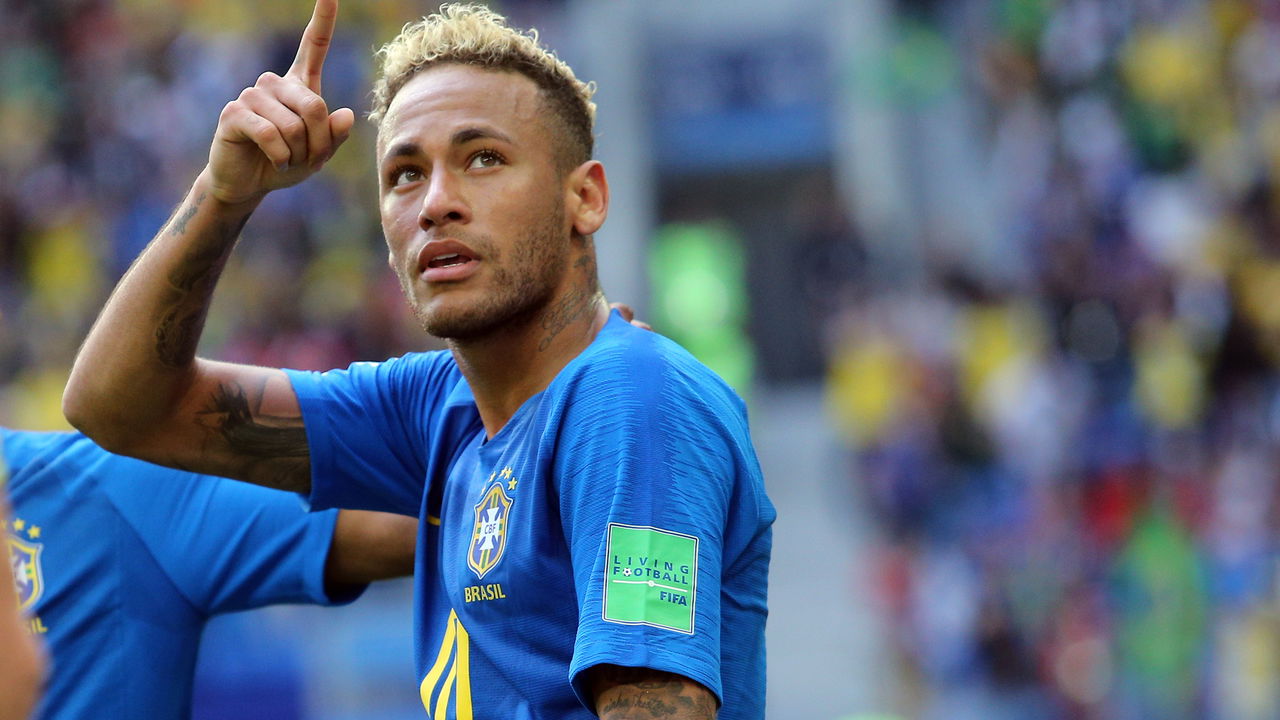 Neymar Jr. celebrando um gol pela Seleção Brasileira