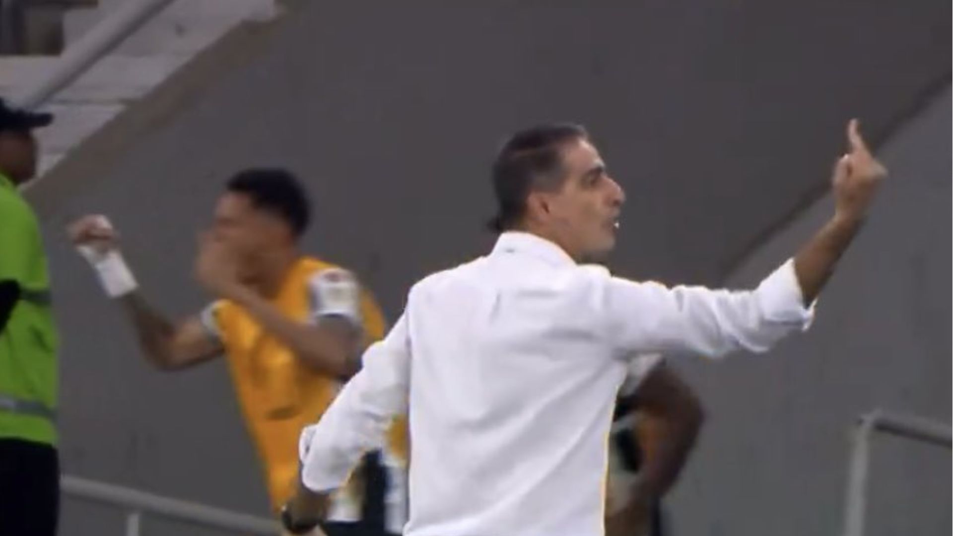 Renato Paiva explicando gesto polêmico após vitória do Botafogo